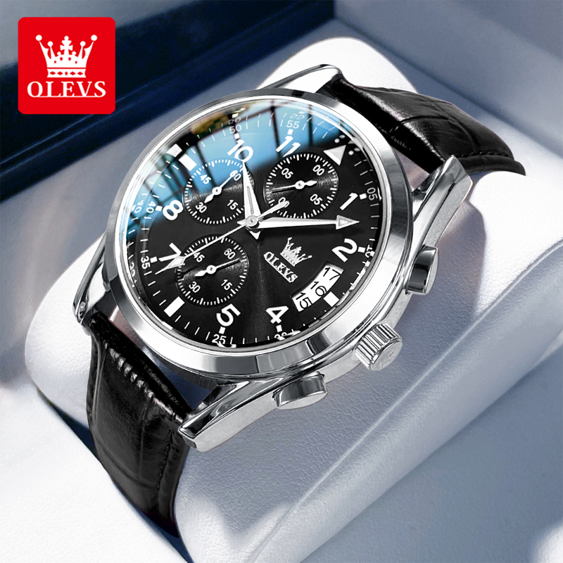 OLEVS Quartz Watch for Men Ori - Leather Watch Band Men ulasan dan harga