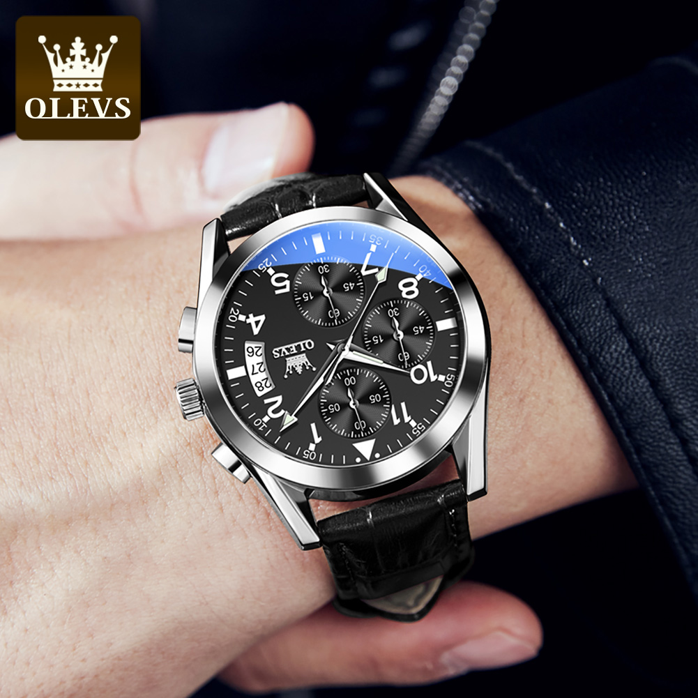 OLEVS Quartz Watch for Men Ori - Leather Watch Band Men ulasan dan harga