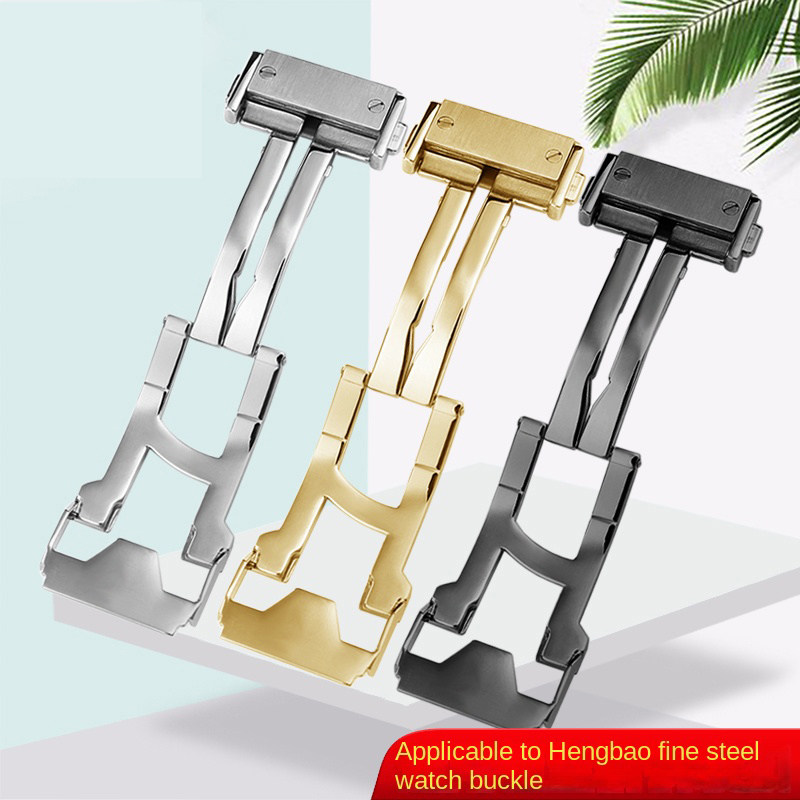 18 22mm Solid Stainless Steel  - Leather Watch Band Men ulasan dan harga