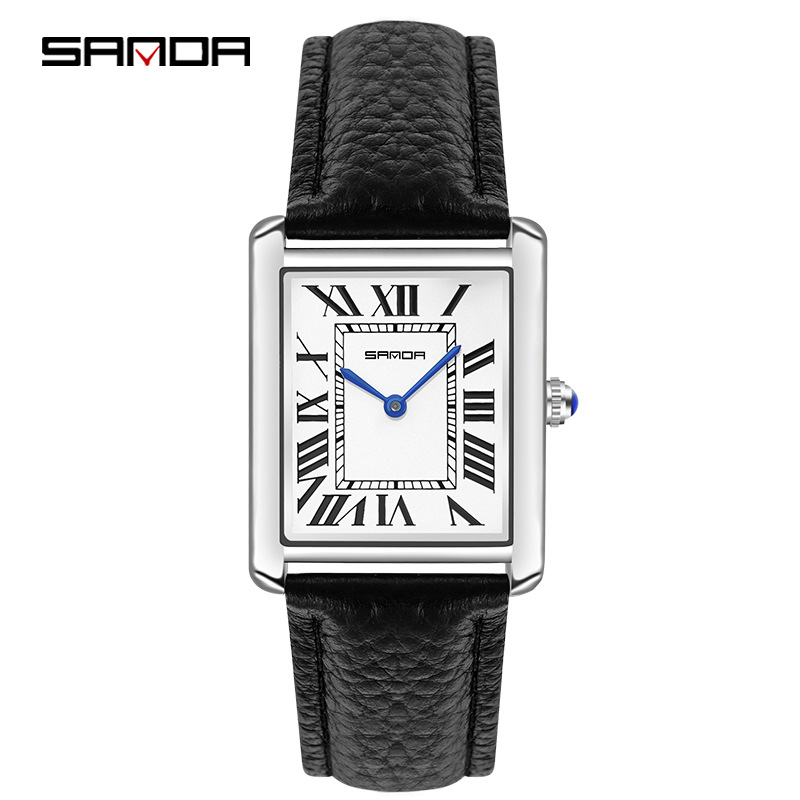 Sanda Rectangular Wrist Watche - Leather Watch Band Men ulasan dan harga
