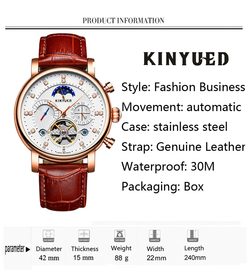 Luxury Brand KINYUED Automatic - Rolex Watch Daytona ulasan dan harga